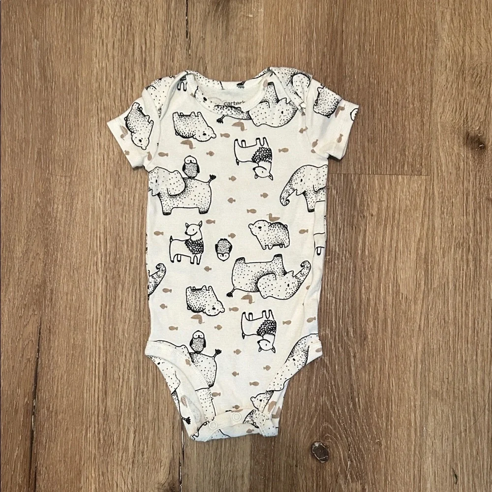 Carter's Cream Bodysuit with Animal Design